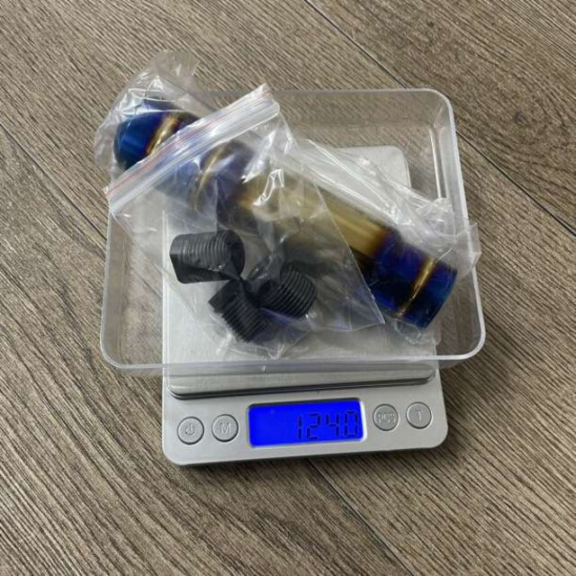 物品 アルミシフトノブ チタンカラー × ゴールド 130mm