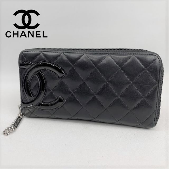 □シャネル CHANEL□ カンボンライン ココマーク ラウンドファスナー長