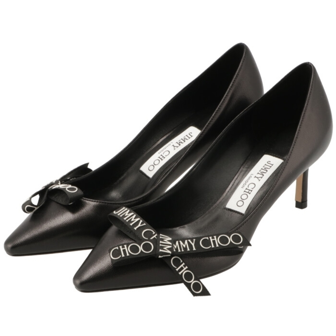 JIMMY CHOO パンプス オープントゥ 38 25cm シルバー色 - ハイヒール