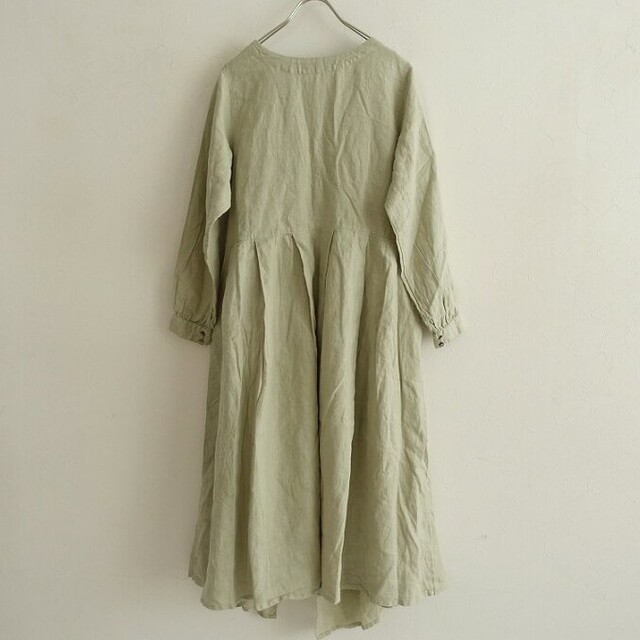 【美品】nest Robe ネストローブ ＊リネンランダムタックワンピース