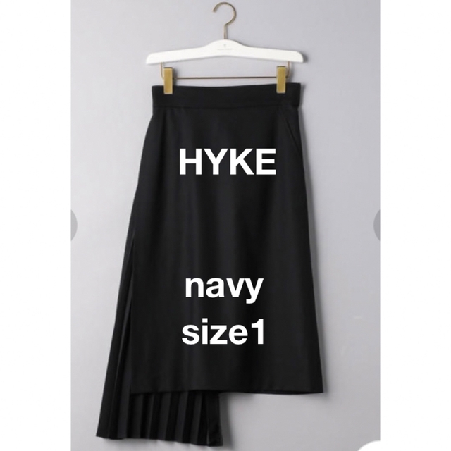 HYKEハイク♡アシンメトリー プリーツスカート ネイビー サイズ1