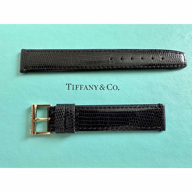 Tiffany & Co.(ティファニー)のリザード製ウォッチストラップ(ティファニー純正)17mm 幅 ゴールドクラスプ付 メンズの時計(レザーベルト)の商品写真