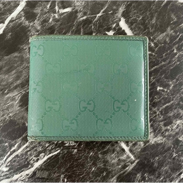 Gucci(グッチ)のコンソメスープ様用　GUCCI グッチ　二つ折り財布　グリーン メンズのファッション小物(折り財布)の商品写真