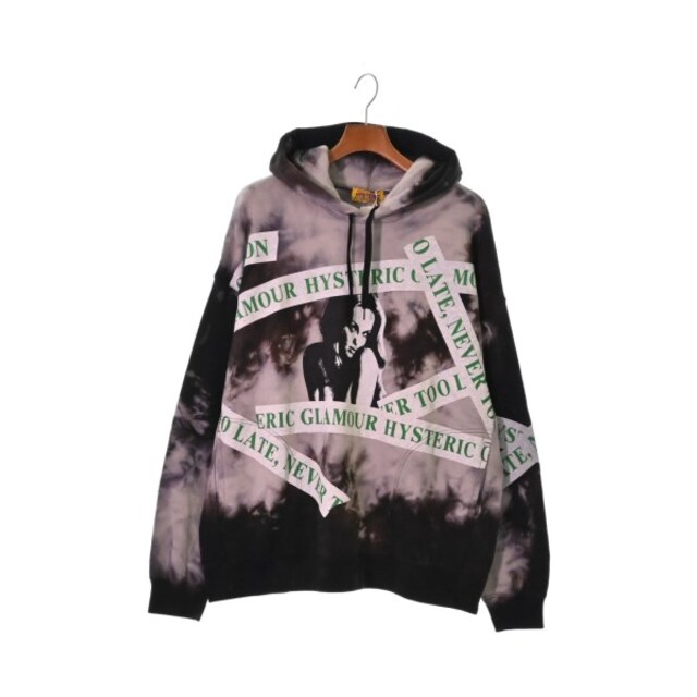 HYSTERIC GLAMOUR(ヒステリックグラマー)のHYSTERIC GLAMOUR パーカー F 黒xグレーx茶等(タイダイ) 【古着】【中古】 メンズのトップス(パーカー)の商品写真