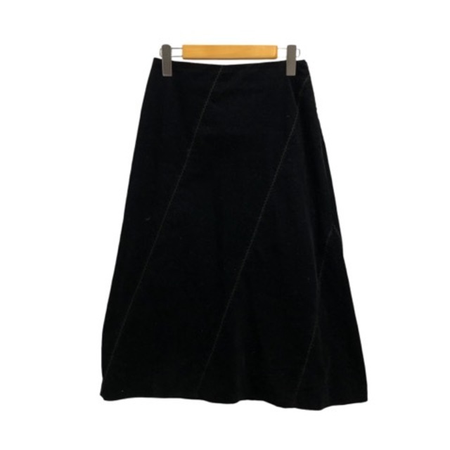 VOICEMAIL(ヴォイスメール)のヴォイスメール VOICEMAIL フレアスカート コーデュロイ 黒 レディースのスカート(ロングスカート)の商品写真