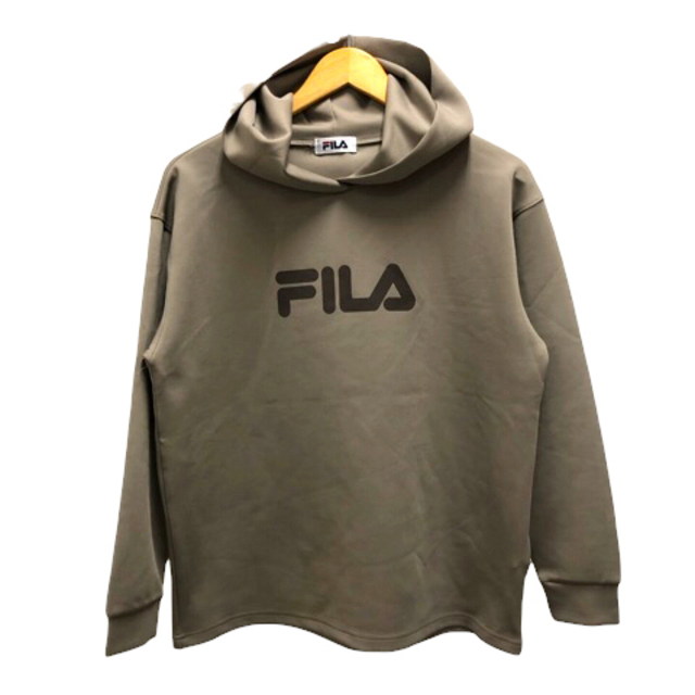 FILA(フィラ)のフィラ パーカー フーディー トレーナー プリント ロゴ 長袖 M グレージュ レディースのトップス(トレーナー/スウェット)の商品写真