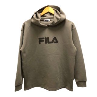 フィラ(FILA)のフィラ パーカー フーディー トレーナー プリント ロゴ 長袖 M グレージュ(トレーナー/スウェット)