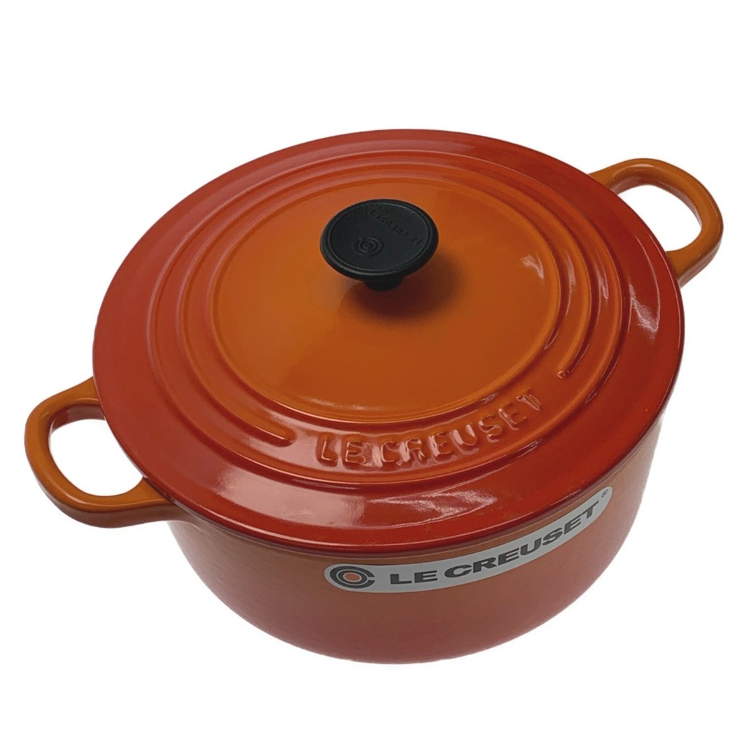 LE CREUSET(ルクルーゼ)の☆☆LE CREUSET ルクルーゼ ココット・ロンド 22cm ガス・IH対応 オレンジ インテリア/住まい/日用品のキッチン/食器(鍋/フライパン)の商品写真