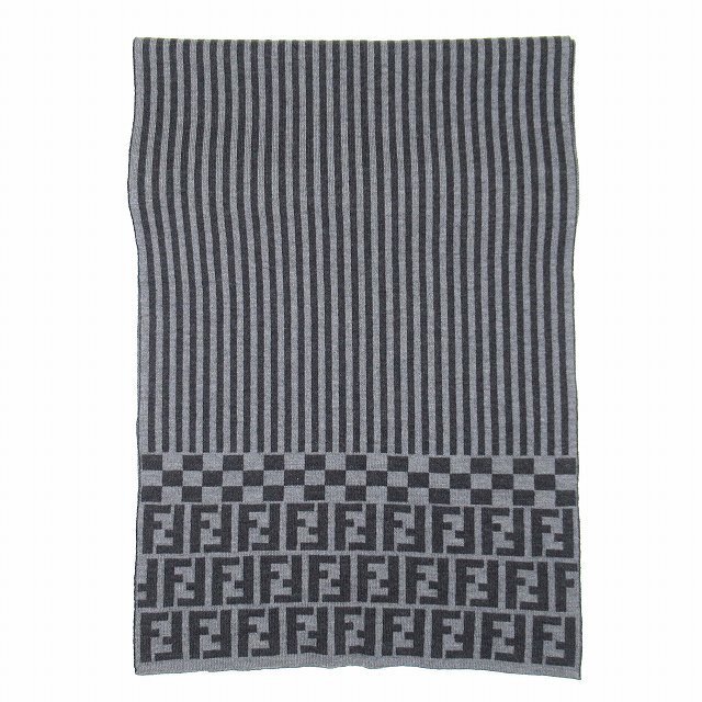 フェンディ FENDI ズッカ ペカン ロゴ 総柄 マフラー ストール FE2