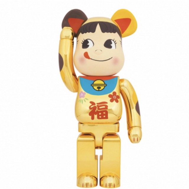 フィギュアBE@RBRICK 招き猫 ペコちゃん 福 金メッキ 1000%