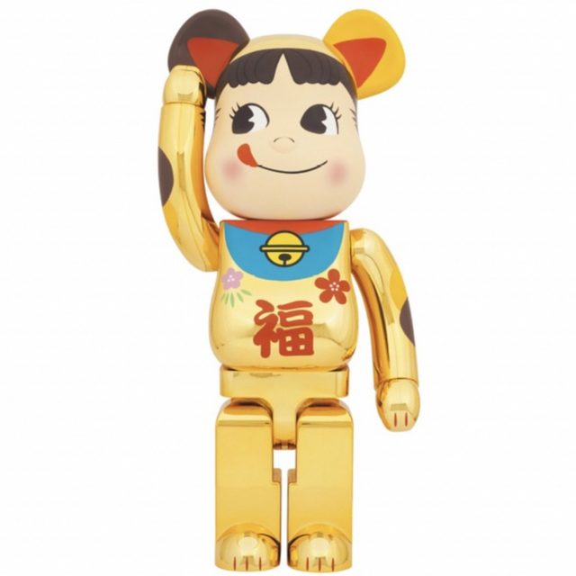 BE@RBRICK 招き猫 ペコちゃん 福 金メッキ 1000%