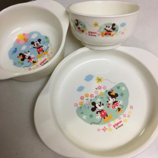 ディズニー(Disney)のPigeon ミッキー＆ミニー食器セット(離乳食器セット)