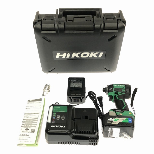 工具☆未使用品☆HiKOKI ハイコーキ 36V コードレスインパクトドライバ WH36DC 2XPS アグレッシブグリーン バッテリ2個 充電器 ケース付 68792