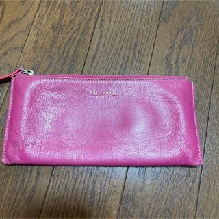 ケイトスペードニューヨーク(kate spade new york)の使用感あり！中ドット柄⭐︎ケイトスペード⭐︎ピンク筆入れ⭐︎(名刺入れ/定期入れ)