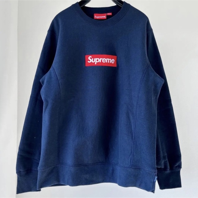 Supreme Box Logo Crewneck Sweatshirt 紺赤