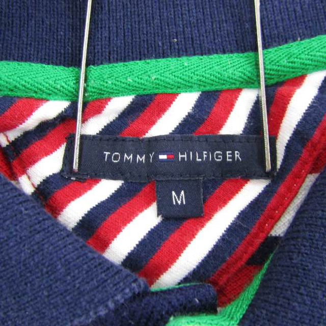 TOMMY HILFIGER(トミーヒルフィガー)のトミー ヒルフィガー 半袖ポロシャツ ロングワンピース ボーダー キッズ 女の子用 M 129-143位サイズ 紺赤白 Tommy Hilfiger キッズ/ベビー/マタニティのキッズ服女の子用(90cm~)(ワンピース)の商品写真