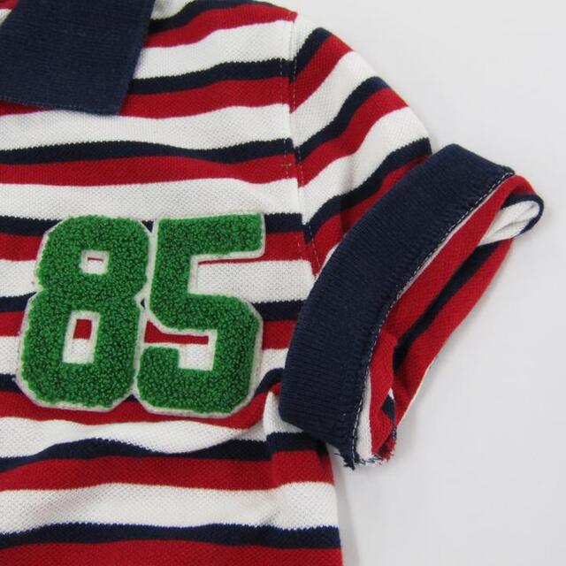 TOMMY HILFIGER(トミーヒルフィガー)のトミー ヒルフィガー 半袖ポロシャツ ロングワンピース ボーダー キッズ 女の子用 M 129-143位サイズ 紺赤白 Tommy Hilfiger キッズ/ベビー/マタニティのキッズ服女の子用(90cm~)(ワンピース)の商品写真