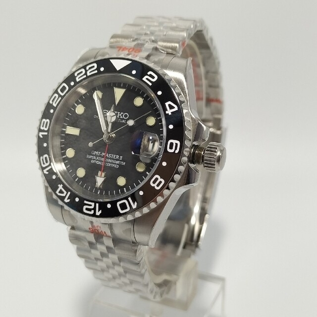 新品カスタムSEIKOMOD 40mm黒GMT4針NH34機械式 | www.innoveering.net