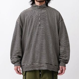 blurhms Cotton Napping Border Harf-zip | www.jarussi.com.br