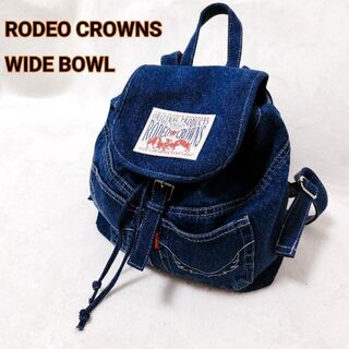 ロデオクラウンズワイドボウル(RODEO CROWNS WIDE BOWL)の✨超美品✨ロデオクラウンズ デニムリュック デニムバックパック 巾着 刺繍(リュック/バックパック)