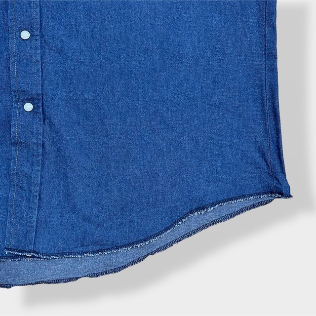 Wrangler(ラングラー)の【Wrangler】ウエスタン デニムシャツ XL ビッグサイズ 濃紺 US古着 メンズのトップス(シャツ)の商品写真