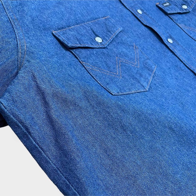 Wrangler(ラングラー)の【Wrangler】ウエスタン デニムシャツ XL ビッグサイズ 濃紺 US古着 メンズのトップス(シャツ)の商品写真