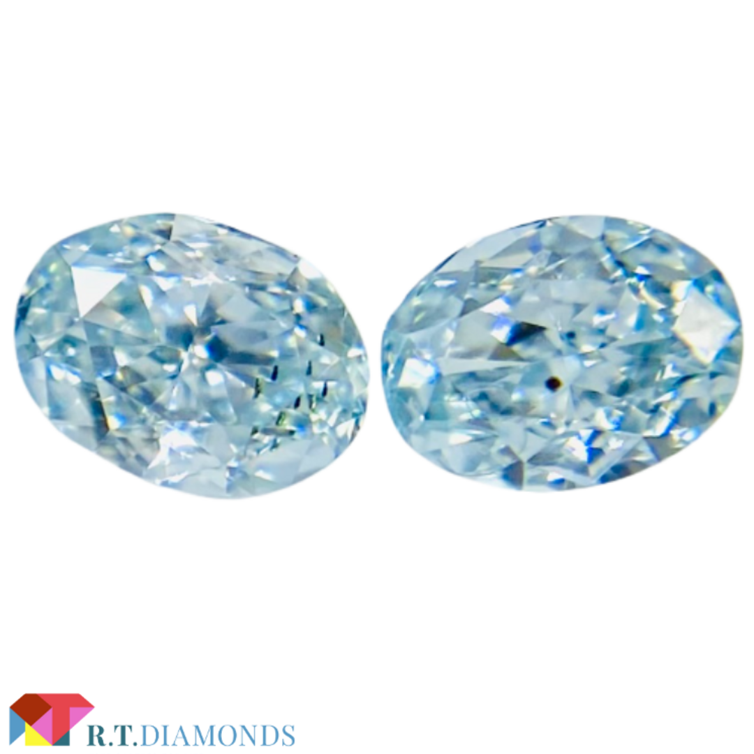 FANCY GREEN BLUE 0.121ct/0.125ct/OV