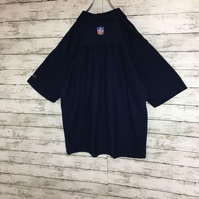 Reebok(リーボック)の【希少ビンテージ】リーボック×NFL 半袖フットボールシャツ　紺色L E209 メンズのトップス(シャツ)の商品写真