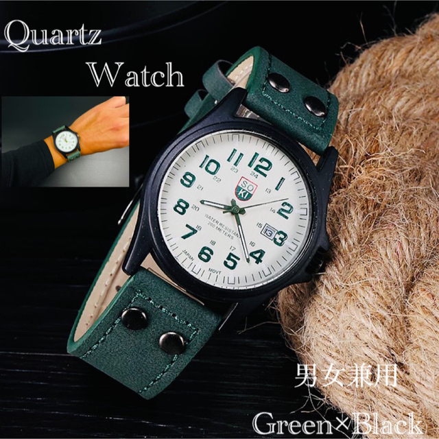腕時計　ツートン アナログ メンズ クォーツ 時計 高品質 レザー ファッション