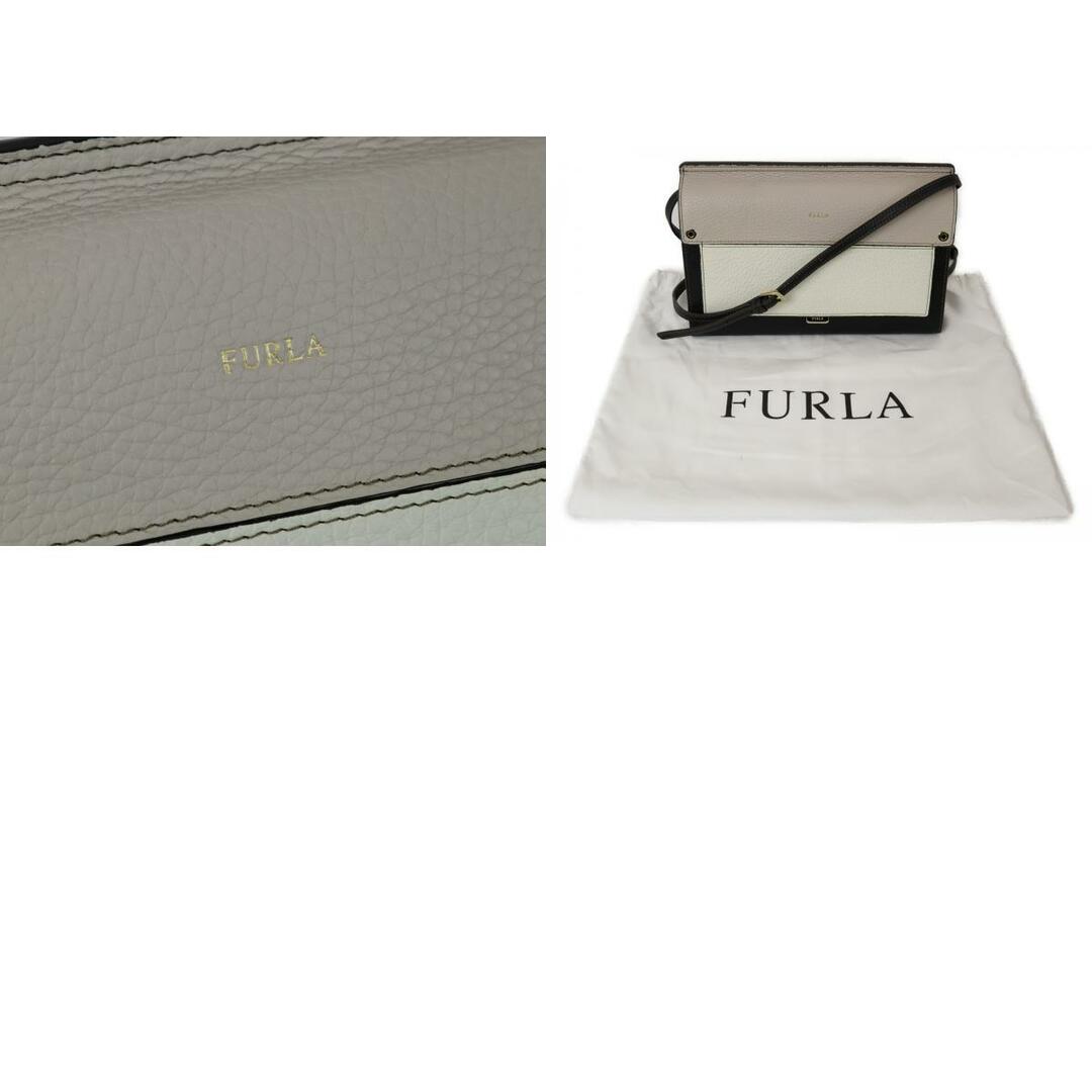 【布袋あり】FURLA　フルラ　ライクミニクロスボディショルダーバッグ　998435　レザー　ブラック×ホワイト×ライトグレー系　レディース　ギフト　プレゼント包装可松前R56号店