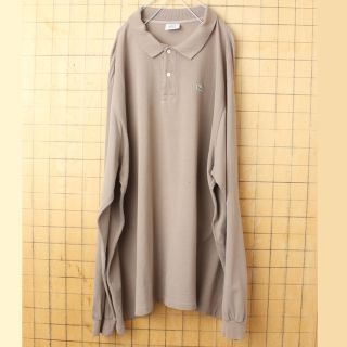 ラコステ(LACOSTE)のビッグサイズ90sフレンチラコステ 長袖ポロシャツライトブラウン2XL ss14(ポロシャツ)