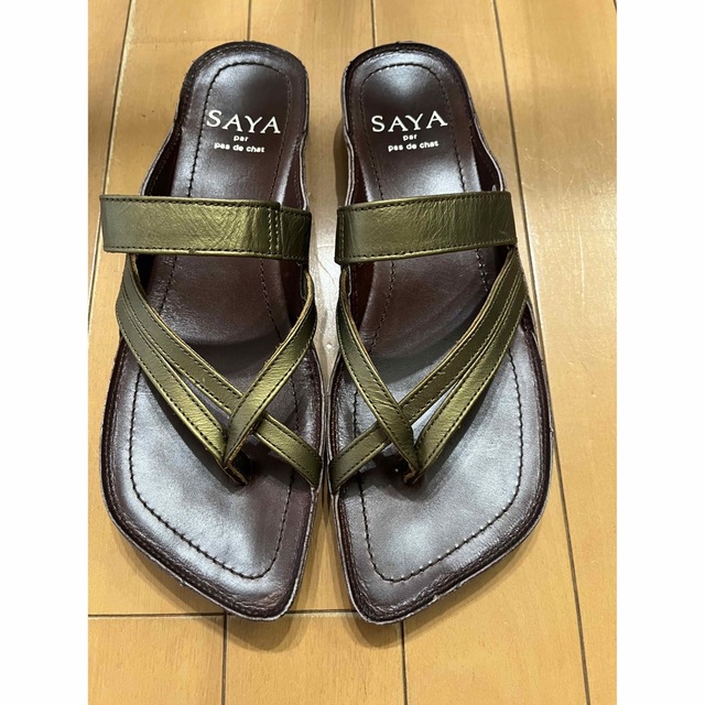 SAYA(サヤ)の新品　SAYA レザーサンダルLLサイズ レディースの靴/シューズ(サンダル)の商品写真