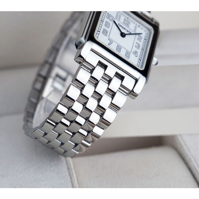 Tiffany & Co.(ティファニー)の美品 ティファニー クラシック スクエア シルバー アラビア メンズ メンズの時計(腕時計(アナログ))の商品写真