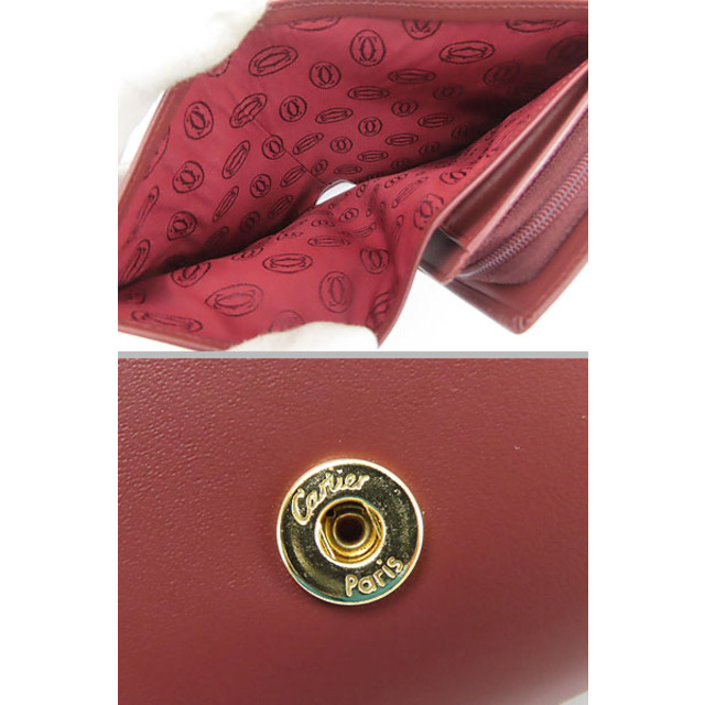 Cartier(カルティエ)のほぼ新品カルティエマストドゥカルティエL字ファスナー二つ折り財布ボルド レディースのファッション小物(財布)の商品写真
