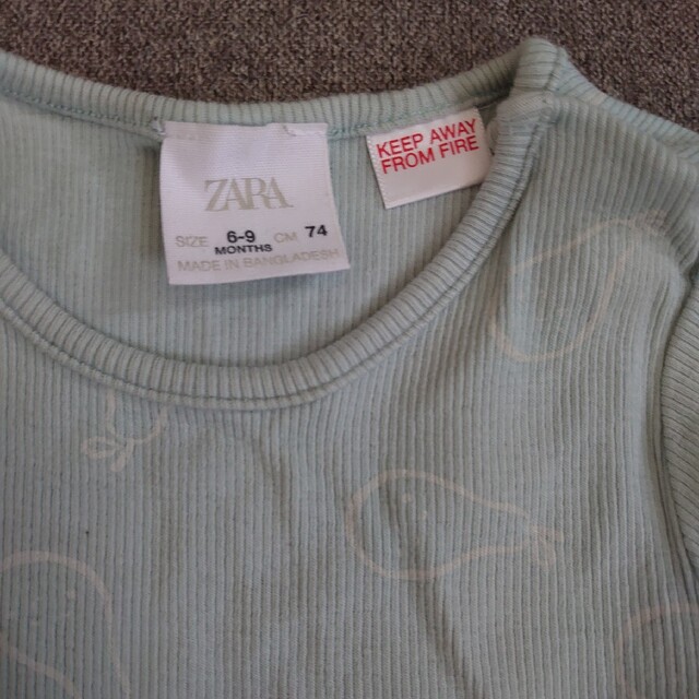 ZARA(ザラ)のZARA 74size 半袖ロンパース2枚セット キッズ/ベビー/マタニティのベビー服(~85cm)(ロンパース)の商品写真