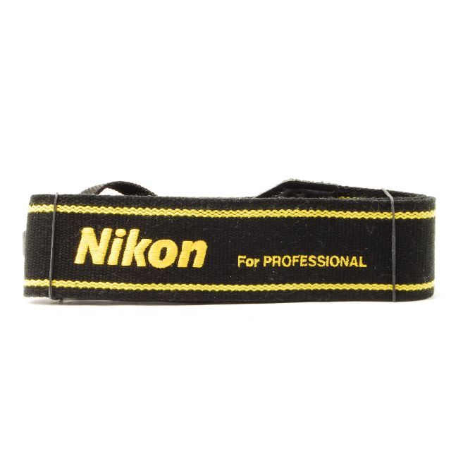 Nikon ニコン カメラ ストラップ 黄色(イエロー)×黒色(ブラック)ボーダ