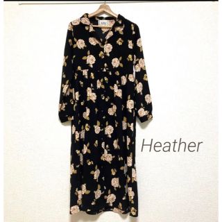 ヘザー(heather)のHeather シャツワンピース バラ柄ワンピース(ロングワンピース/マキシワンピース)