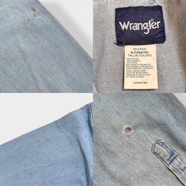 Wrangler(ラングラー)の【Wrangler】ウエスタンシャツ デニムシャツ XLT ビッグサイズ 古着 メンズのトップス(シャツ)の商品写真