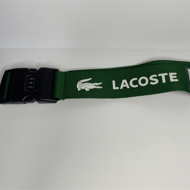 LACOSTE(ラコステ)の【美品】LACOSTE スーツケース ベルト グリーン バンド 三桁 インテリア/住まい/日用品の日用品/生活雑貨/旅行(旅行用品)の商品写真