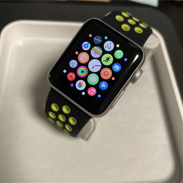 AppleWatch series3 38mm シルバー おまけ多数！ - 腕時計(デジタル)