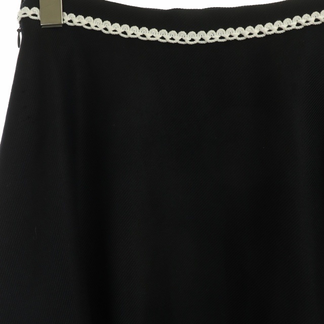 Kitamura(キタムラ)のキタムラ フレアスカート ひざ丈 ウール混 38 濃紺 ダークネイビー 白 レディースのスカート(ひざ丈スカート)の商品写真