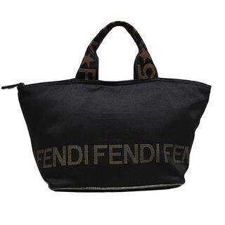 フェンディ(FENDI)のFENDI  ロゴ ミニトート バッグ ブラック ミニバッグ(ハンドバッグ)