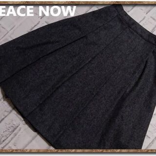 ピースナウ(PEACE NOW)のピースナウ　ウールプリーツスカート　濃グレー(ひざ丈スカート)