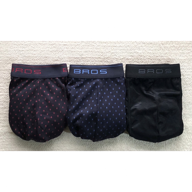 BROS ブロス ボクサーパンツ Ｍサイズ ドット＆迷彩 3枚セット メンズのアンダーウェア(ボクサーパンツ)の商品写真