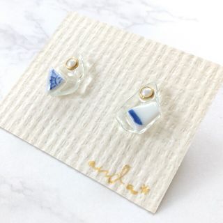 シーグラス(ガラス)×sea陶器のピアス✧*。(ピアス)