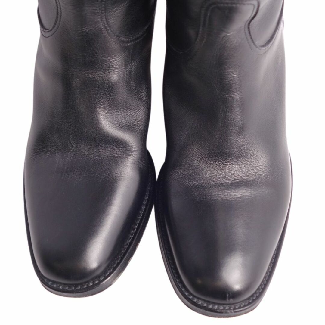 エルメス HERMES ブーツ ロングブーツ カーフレザー ヒール シューズ 靴 レディース イタリア製 36 1/2(23.5cm相当) ブラック保存袋