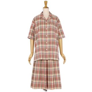 バーバリー(BURBERRY)のVintage バーバリー Burberrys セットアップ スカートスーツ シャツ チェック コットン レディース 9(M相当) レッド/ベージュ/カーキ(スーツ)