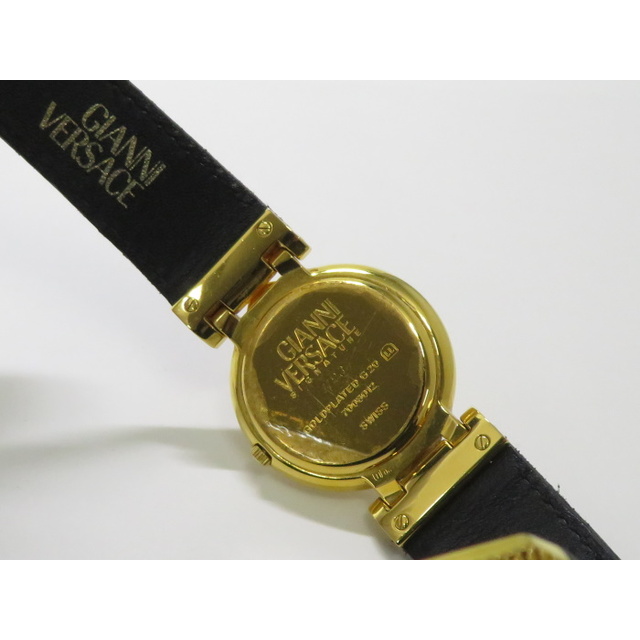 VERSACE 腕時計 メデューサ クオーツ ゴールド文字盤 革ベルト 7