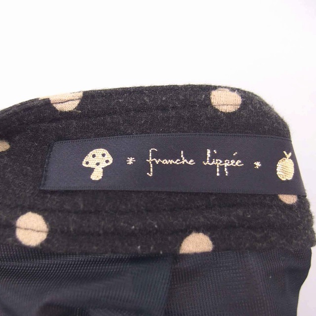 franche lippee(フランシュリッペ)のフランシュリッペ キュロット ショート パンツ 水玉 スカラップ M 黒 茶 レディースのパンツ(キュロット)の商品写真