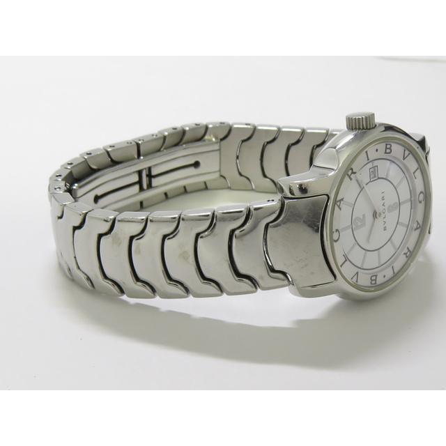 直径約28腕周りBVLGARI レディース 腕時計 ソロテンポ クオーツ SS ホワイト文字盤